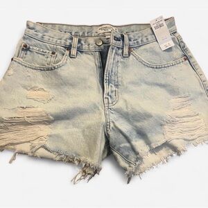 Abercrombie & Fitch Light Blue Distressed Jean Shorts